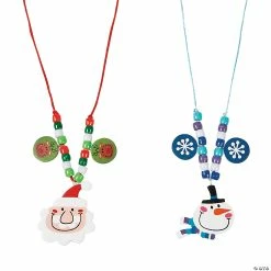 New β Big Head Santa & Snowman Necklace Craft Kit - Makes 12 π