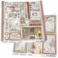 New 👍 Ciao Bella Memories of a Snowy Day Cards Paper Sheet 12x12 🌟