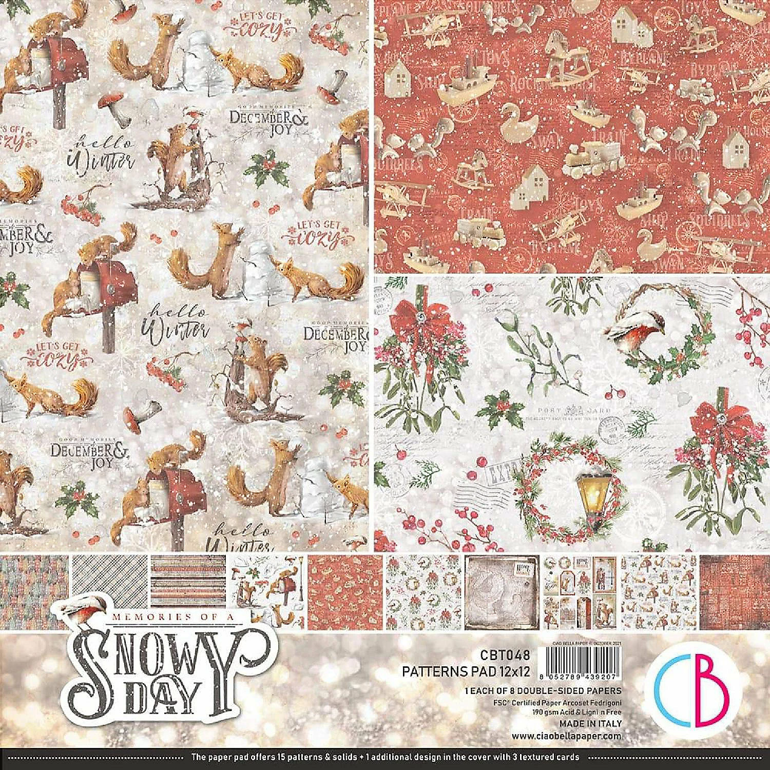 Budget π Ciao Bella Memories of a Snowy Day Patterns Pad 12x12 8Pkg π€©