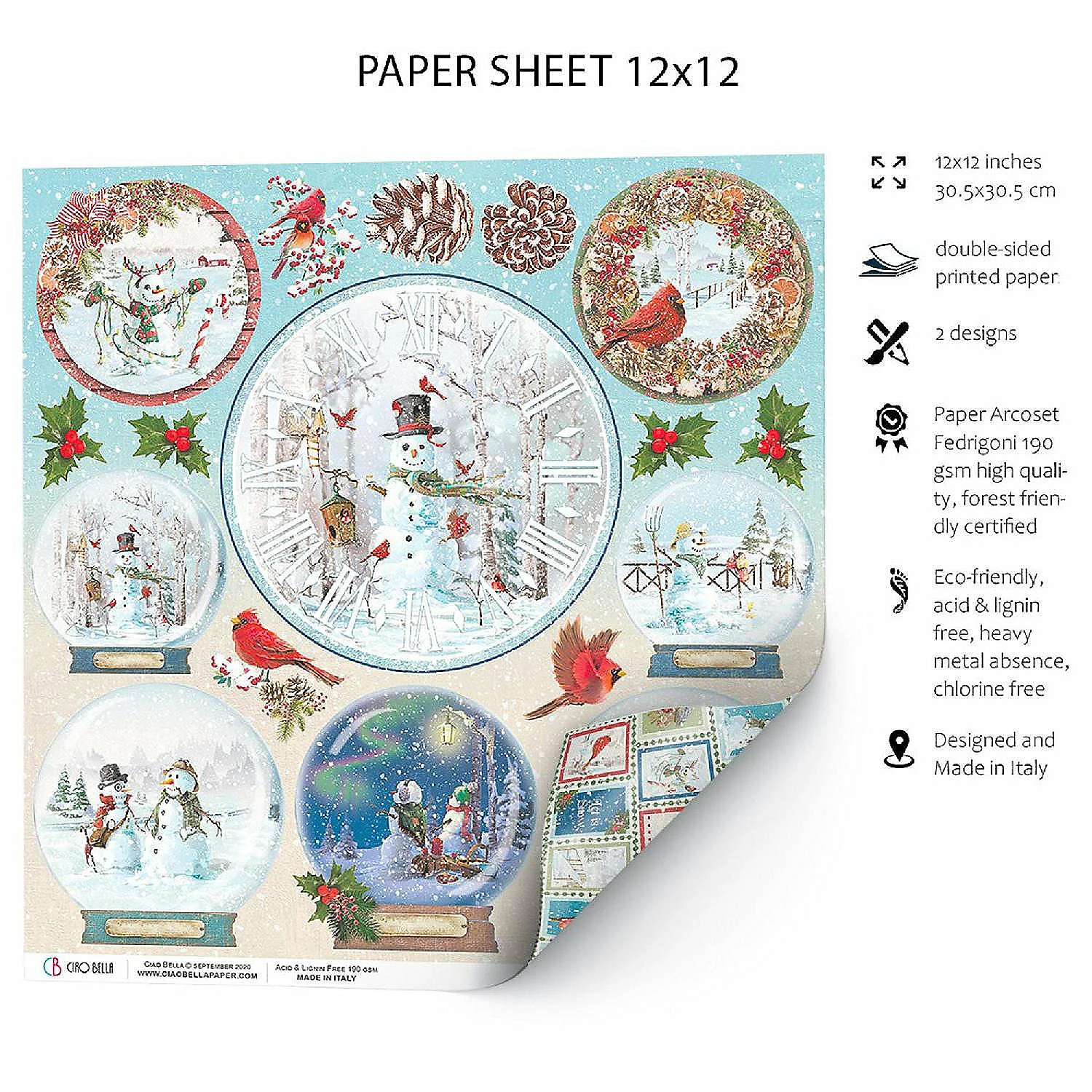 Top 10 π Ciao Bella Northern Lights Snowballs Paper Sheet 12x12 π - Image 2