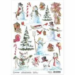 Deals 😉 Ciao Bella Rice Paper A4 Snowmen 🎁