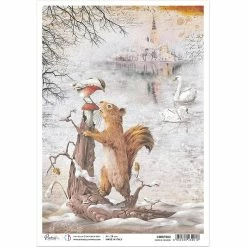 Promo 🛒 Ciao Bella Rice Paper A4 Winter Friends 🎁