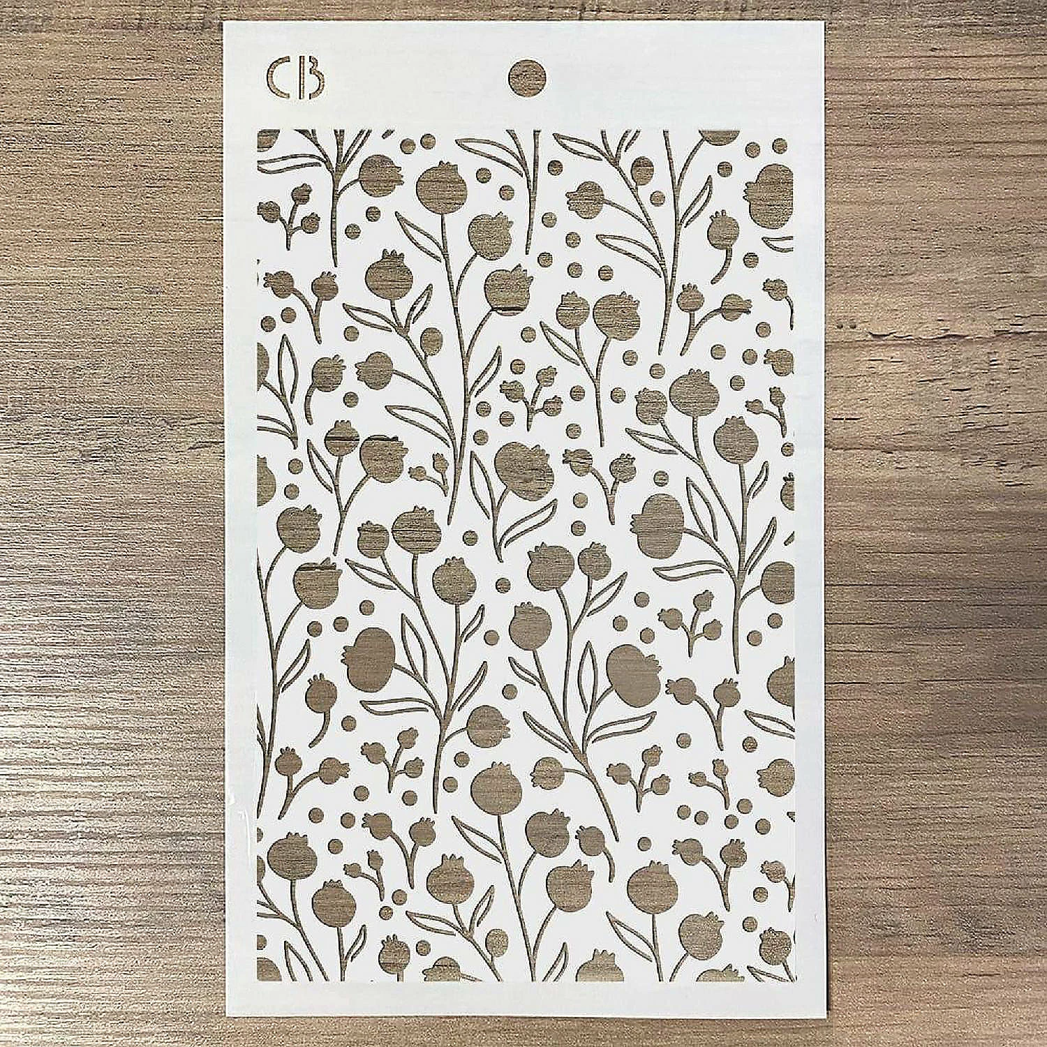 Discount β¨ Ciao Bella Texture Stencil 5x8 Winter Berries π― - Image 2