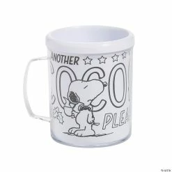 Wholesale 🛒 Color Your Own Peanuts® Another Cocoa Please Plastic Mugs - 12 Pc. 🎁