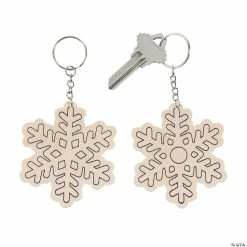 Wholesale 🧨 Color Your Own Snowflake Keychains - 12 Pc. ⭐