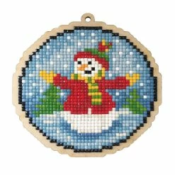 Wholesale 🛒 Crafting Spark (Wizardi) - Snowman Ball WWP452 Diamond Painting on Plywood Kit 🎁