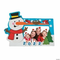 Cheapest 😀 Dated Snowman Picture Frame Magnet Craft Kit - Makes 12 🎁