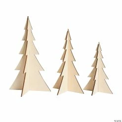Discount 🌟 DIY Unfinished Wood 3D Stand-Up Trees - 3 Pc. 😀