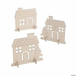 Outlet ✔️ DIY Unfinished Wood Winter Village 💯