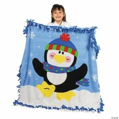 Deals 😀 Fleece Penguin Tied Throw Craft Kit 😀