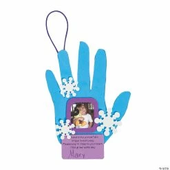 Deals ✨ Handprint Snowflake Picture Frame 🎄 Christmas Ornament Craft Kit - Makes 12 ⭐