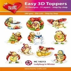 Flash Sale 👍 Hearty Crafts Easy 3D Toppers Ladybug in Winter 🎁