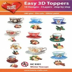 Discount ✨ Hearty Crafts Easy 3D Toppers Winter Teacups ✨