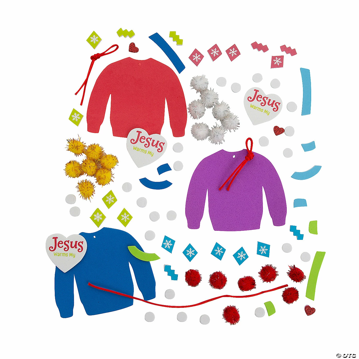 Cheapest π₯ Jesus Warms My Heart Sweater Ornament Craft Kit - Makes 12 β - Image 2