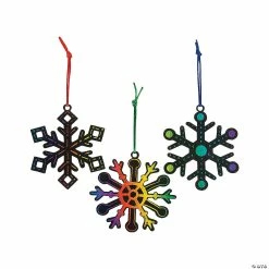 Cheap 🎉 Magic Color Scratch Snowflake Ornaments - 24 Pc. 😉