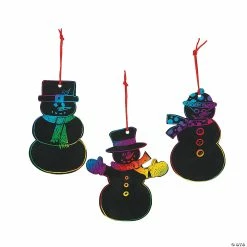 Buy ⌛ Magic Color Scratch Snowman 🎅 Christmas Ornaments - 24 Pc. 😉