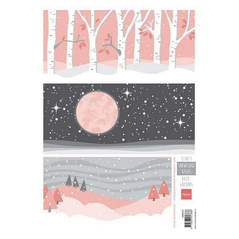Outlet ๐ฅฐ Marianne Design Cutting Sheet Eline's Snowflake Kisses Backgrounds โญ