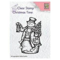 Buy 🧨 Nellie's Choice Clear Stamp Snowman with Lantern 👏