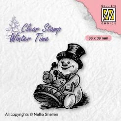 Best Sale 🤩 Nellie's Choice Clear Stamp Winter Time Snowman With Drum 🔥