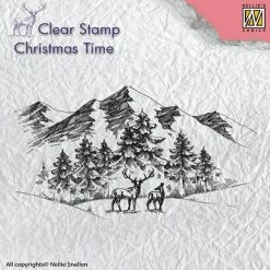 Buy 🧨 Nellie's Choice Stamp Winter Landscape with Deer 🥰