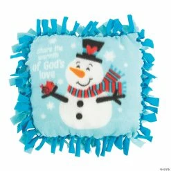 Deals 🔥 Religious Snowman Fleece Tied Pillow Craft Kit - Makes 6 🥰
