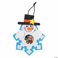 Promo 🔔 Snowman & Snowflake Picture Frame 🎄 Christmas Ornament Craft Kit - Makes 12 😍