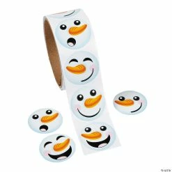 Best Sale 🛒 Snowman Face Sticker Roll - 100 Pc. ✨