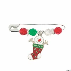 Coupon 🤩 Snowman Stocking Beaded Charm Pin Craft Kit - Makes 12 😍