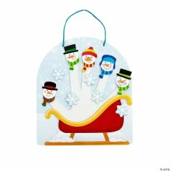 Brand new ⌛ Winter Snowmen Sled Handprint Sign Craft Kit - Makes 12 ⌛