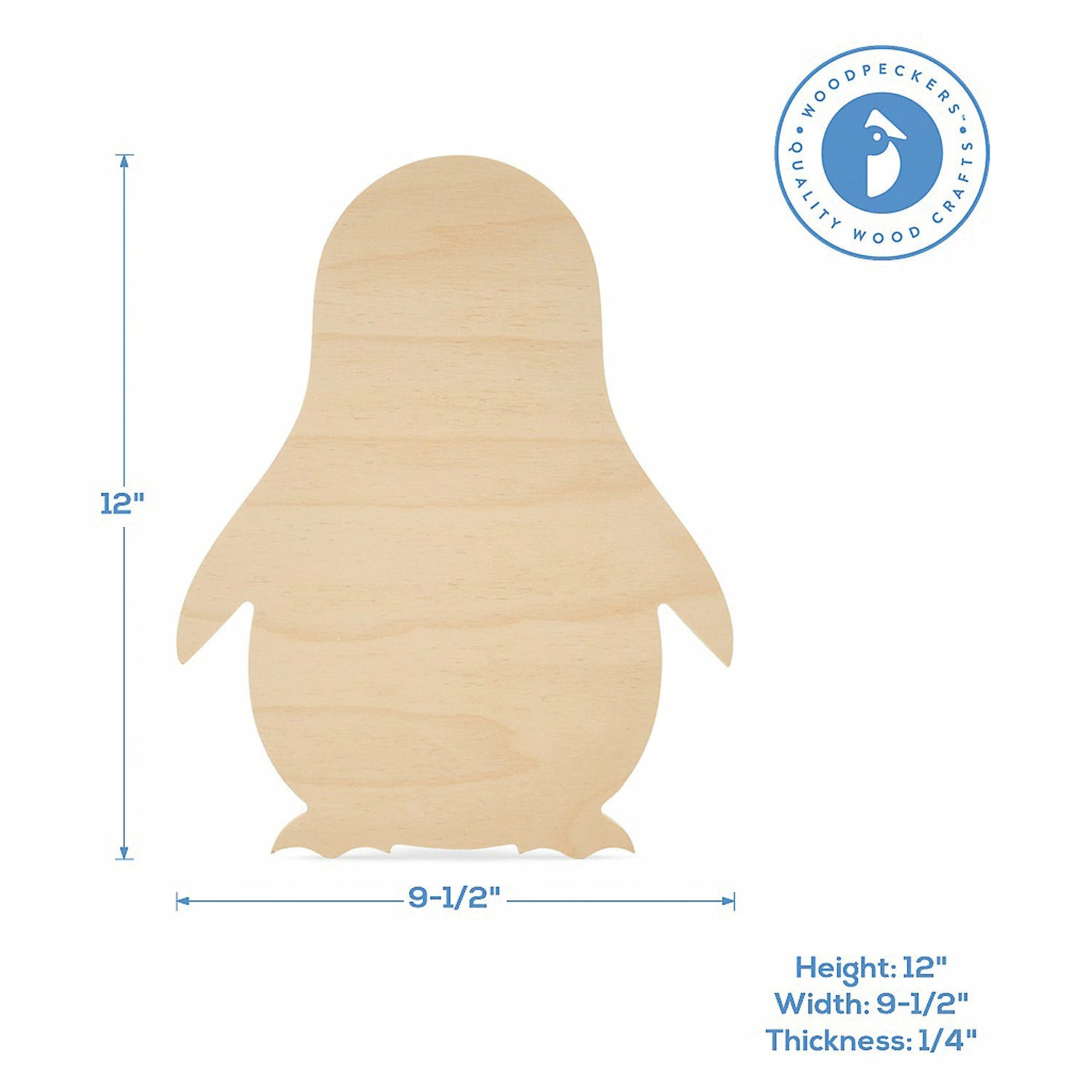 Best Sale π Woodpeckers Crafts, DIY Unfinished Wood 12" Penguin Cutout Pack of 12 β¨ - Image 3