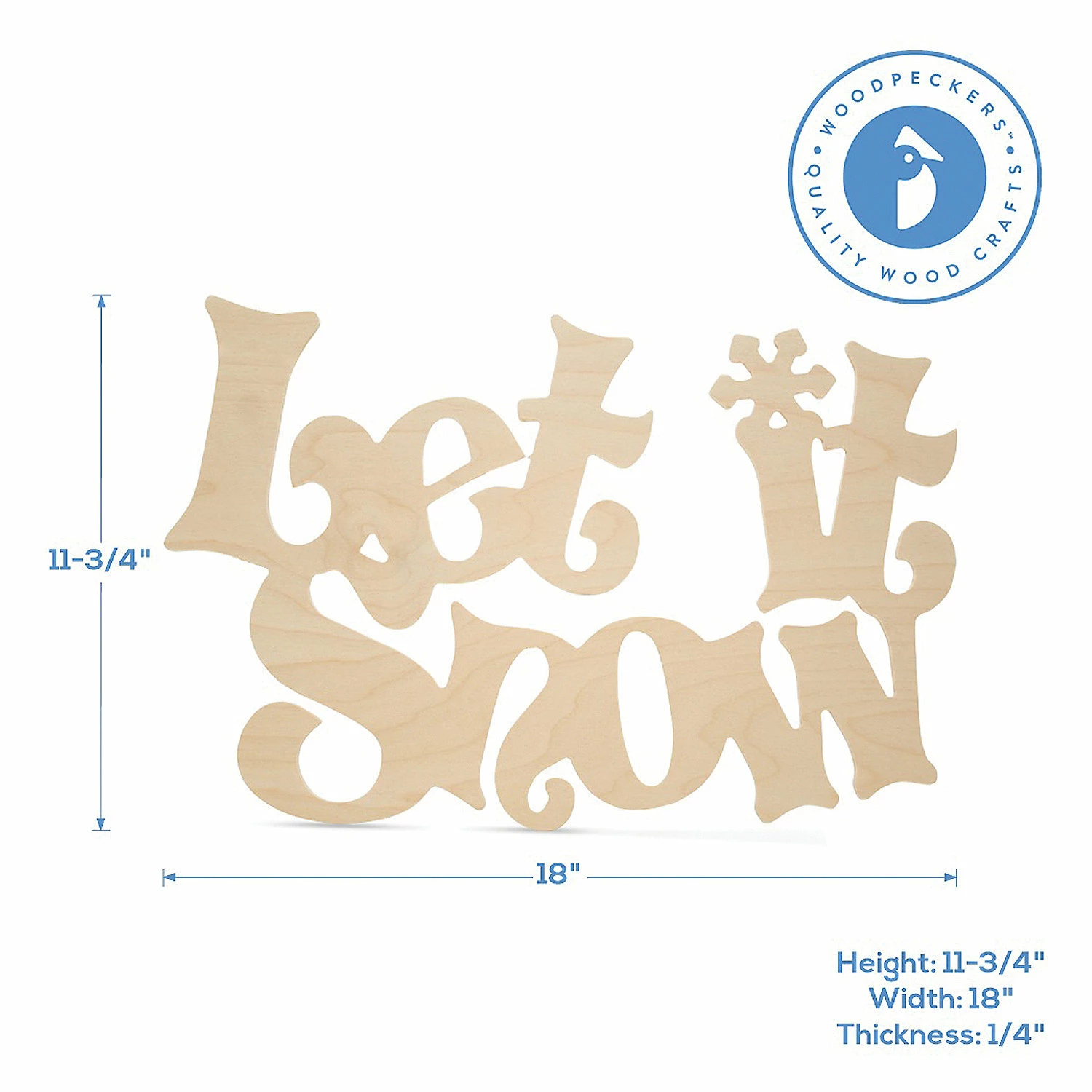 Top 10 π₯ Woodpeckers Crafts, DIY Unfinished Wood 18" Let it Snow Cutout Pack of 12 π - Image 3
