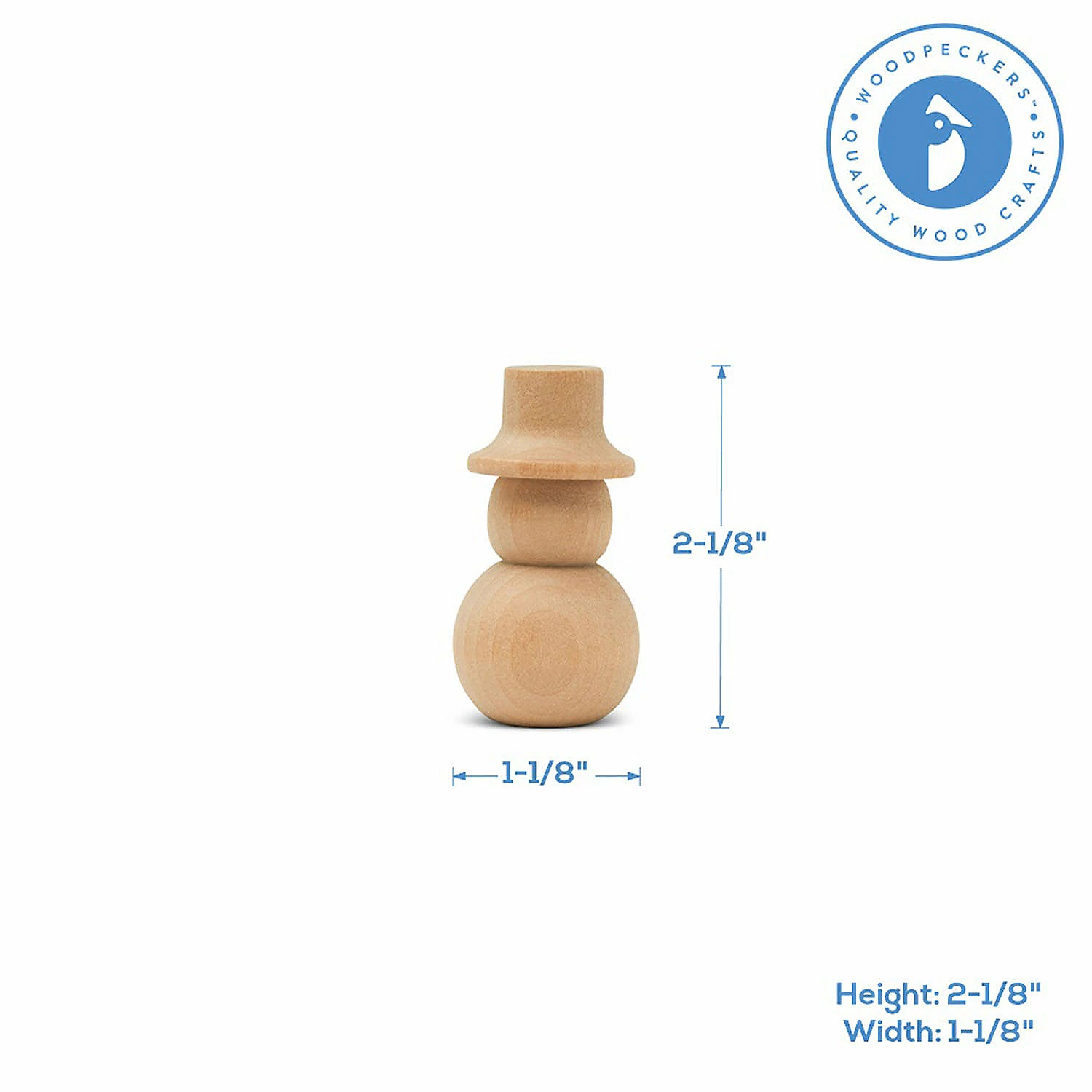 Promo β€οΈ Woodpeckers Crafts, DIY Unfinished Wood 2-1/8" Snowman Peg Dolls, Pack of 25 β¨ - Image 4
