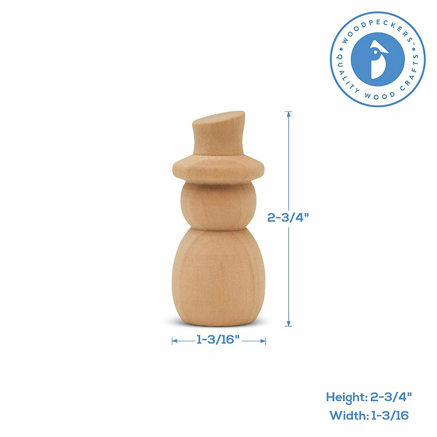 Budget π Woodpeckers Crafts, DIY Unfinished Wood 2-3/4" Snowman Peg Dolls, Pack of 12 β¨ - Image 4
